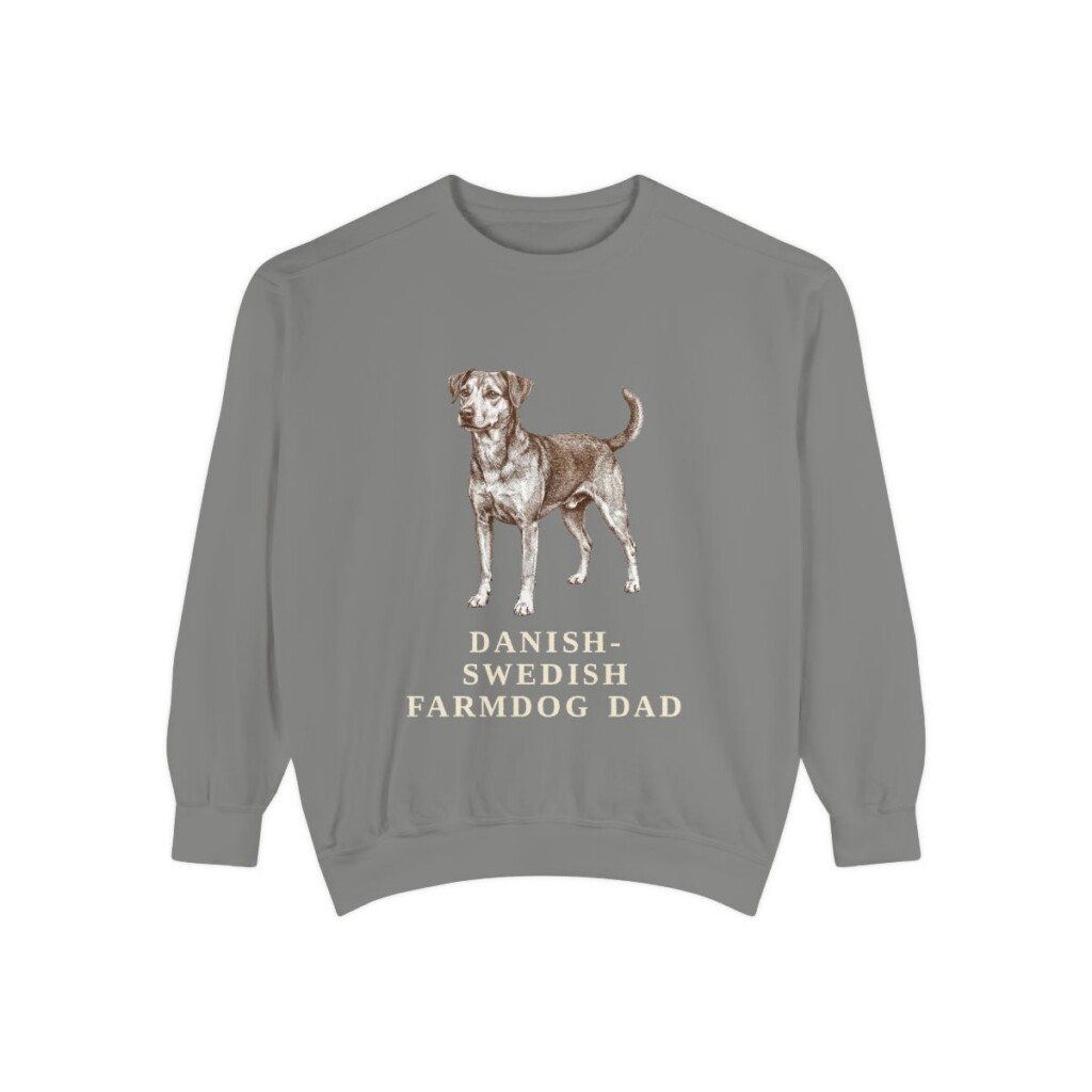 Danish-Swedish Farmdog Dad Sweatshirt, Grey, front view