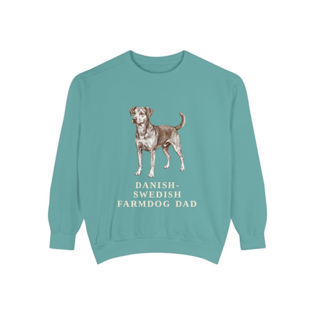 Danish-Swedish Farmdog Dad Sweatshirt, Seafoam, front view