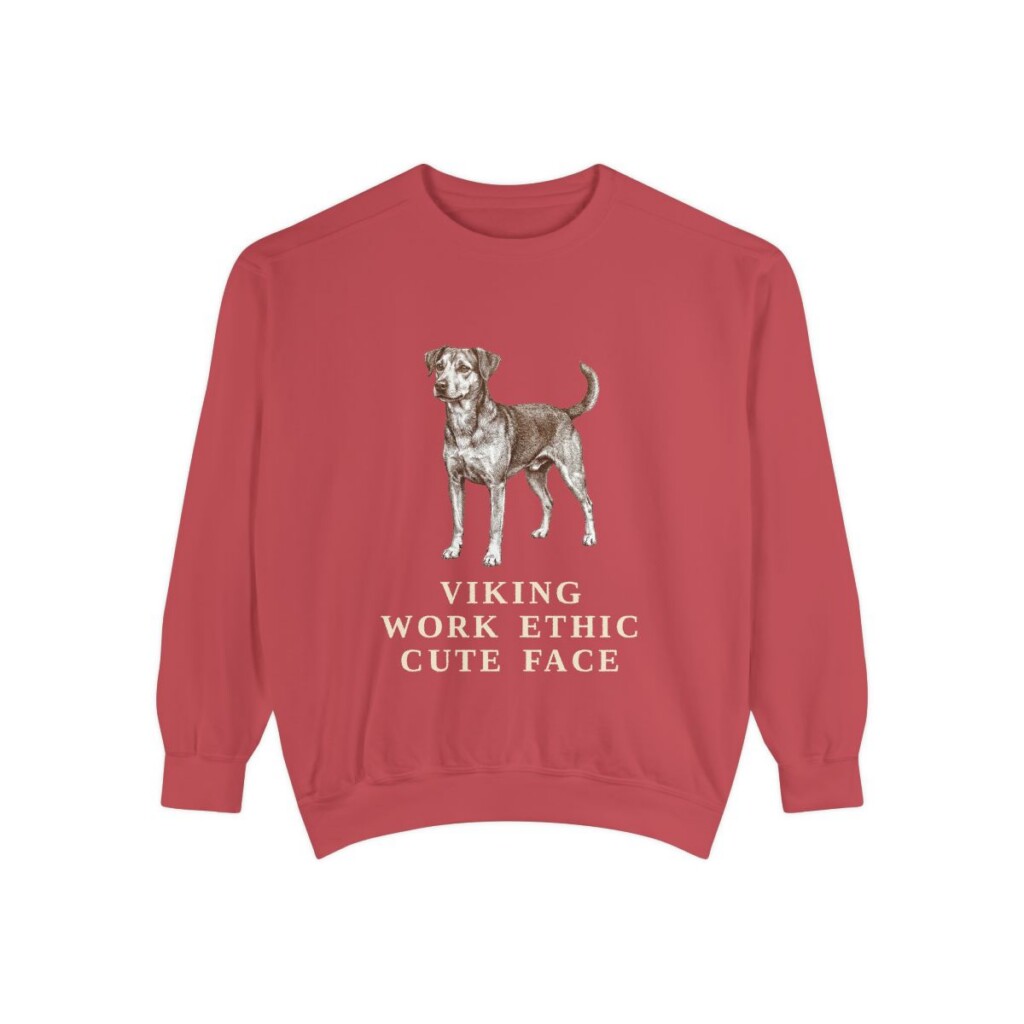 Danish-Swedish Farmdog Humor Sweatshirt, Crimson, front view