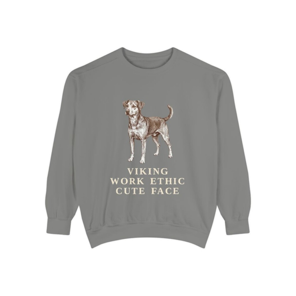 Danish-Swedish Farmdog Humor Sweatshirt, Grey, front view