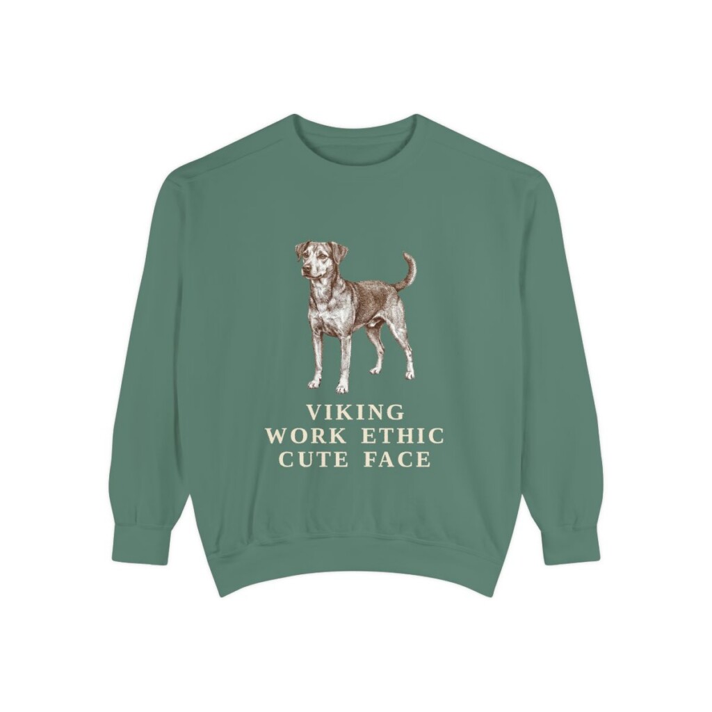 Danish-Swedish Farmdog Humor Sweatshirt, Light Green, front view