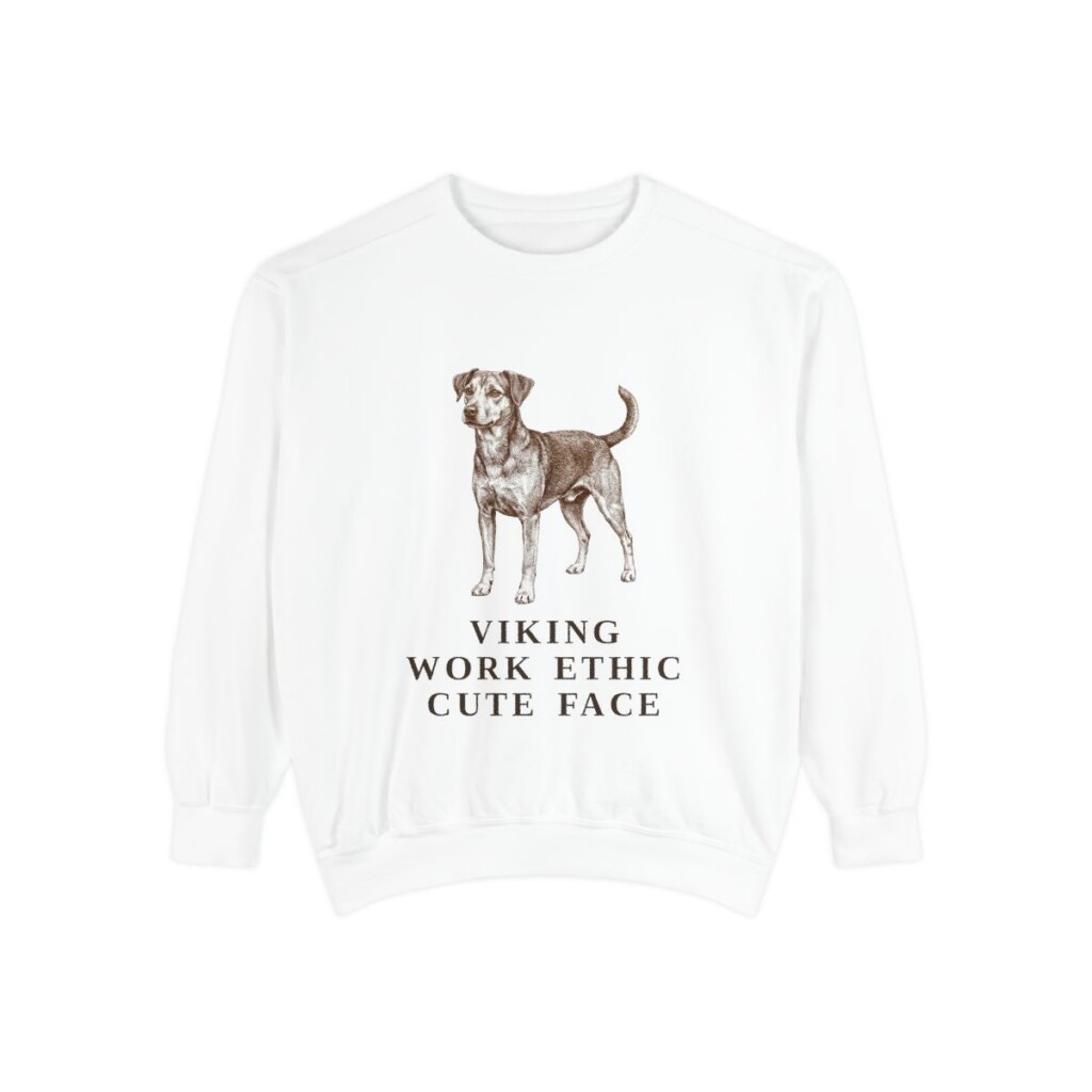 Danish-Swedish Farmdog Humor Sweatshirt, White, front view