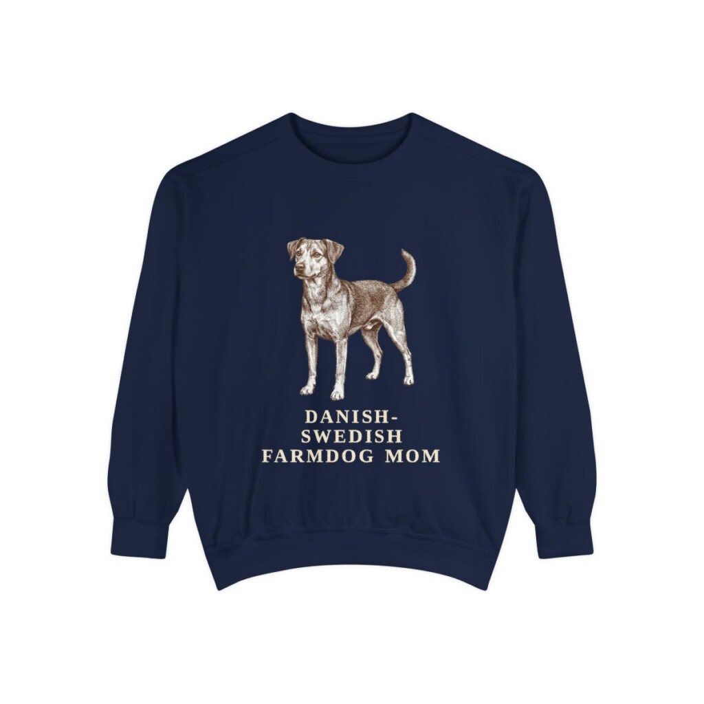 danish-swedish-farmdog-sweatshirt-mom-true-navy-1 Danish-Swedish Farmdog Mom Sweatshirt, True Navy, front view