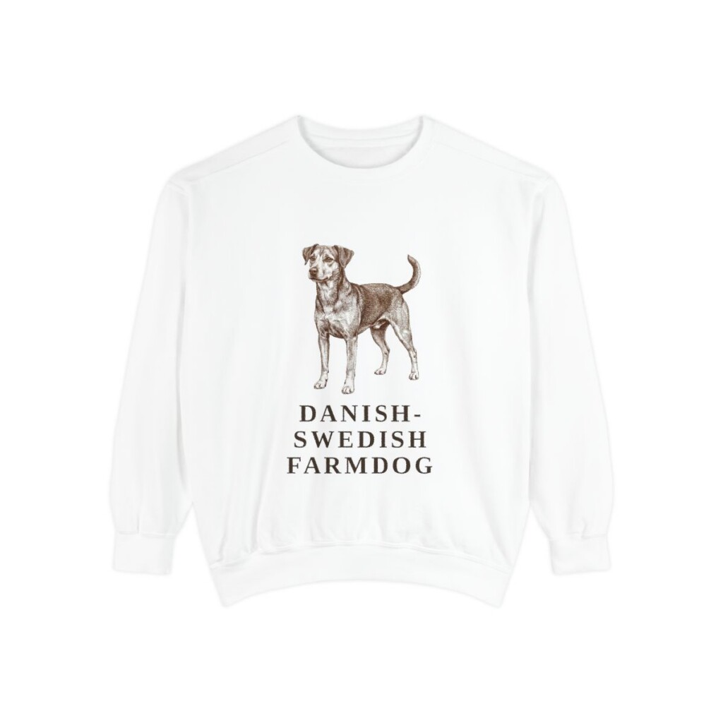 Danish-Swedish Farmdog Sweatshirt, White, front view