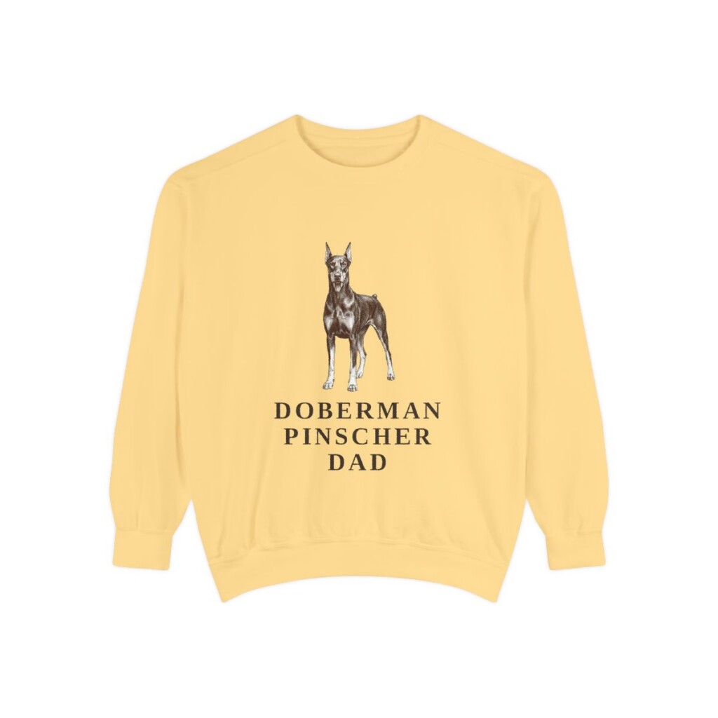 Doberman Pinscher Dad Sweatshirt, Butter, front view