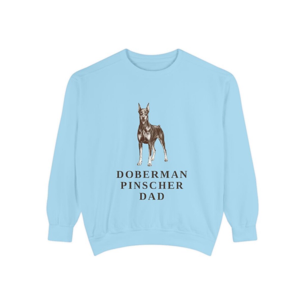 Doberman Pinscher Dad Sweatshirt, Chambray, front view