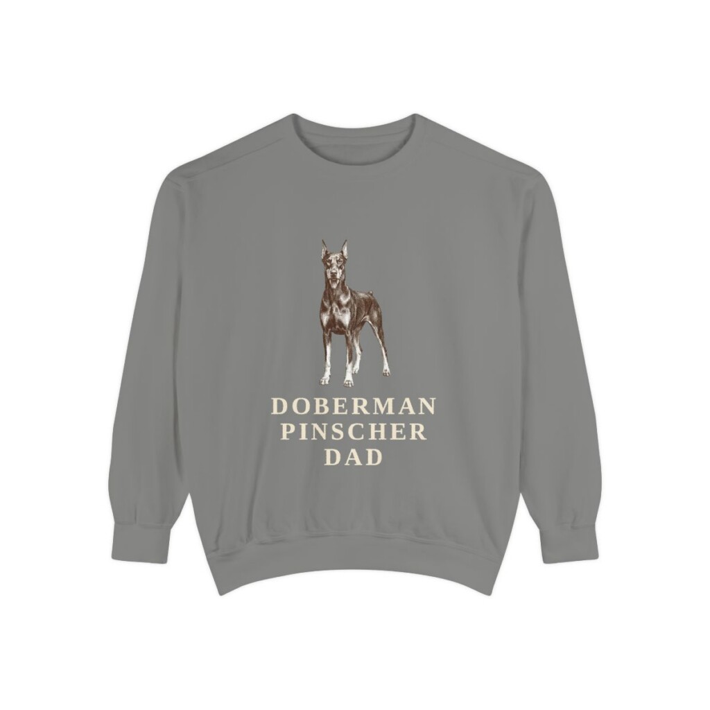 Doberman Pinscher Dad Sweatshirt, Grey, front view