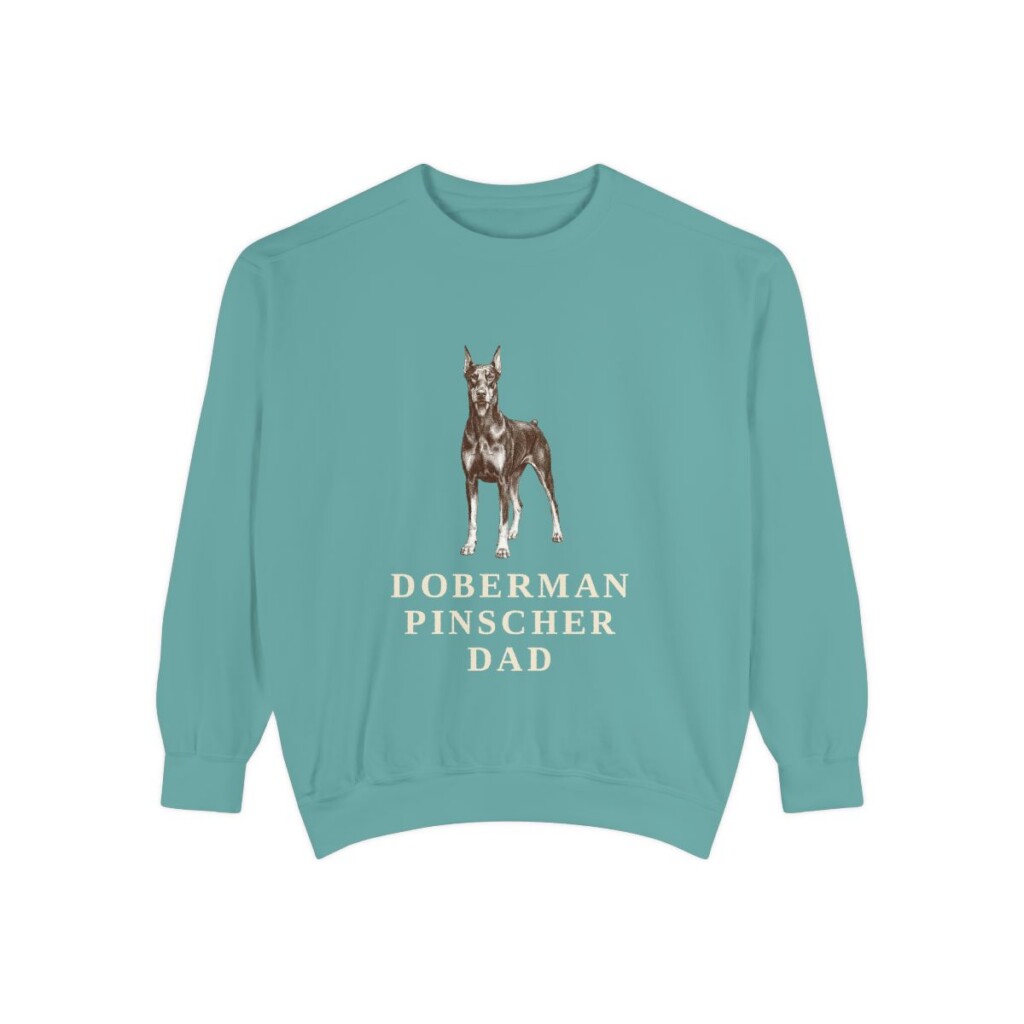 Doberman Pinscher Dad Sweatshirt, Seafoam, front view