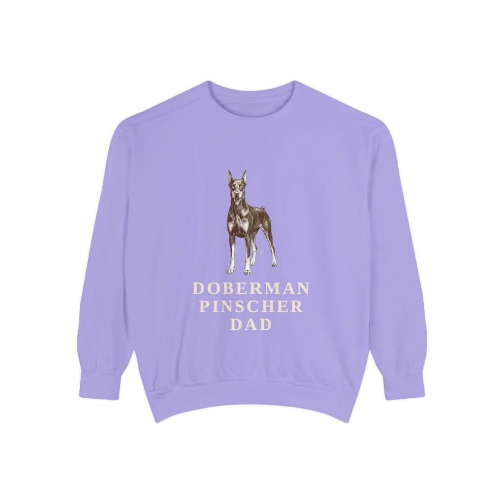 Doberman Pinscher Dad Sweatshirt, Violet, front view