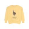 doberman-pinscher-sweatshirt-latin-butter Doberman Pinscher Latin Sweatshirt, Butter, front view