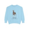doberman-pinscher-sweatshirt-latin-chambray Doberman Pinscher Latin Sweatshirt, Chambray, front view