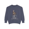 doberman-pinscher-sweatshirt-latin-denim Doberman Pinscher Latin Sweatshirt, Denim, front view