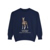 doberman-pinscher-sweatshirt-latin-true-navy Doberman Pinscher Latin Sweatshirt, True Navy, front view