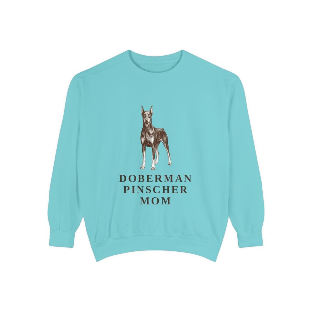 Doberman Pinscher Mom Sweatshirt, Chalky Mint, front view