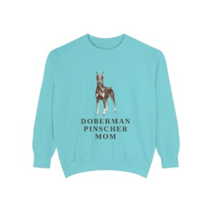 Doberman Pinscher Mom Sweatshirt, Chalky Mint, front view
