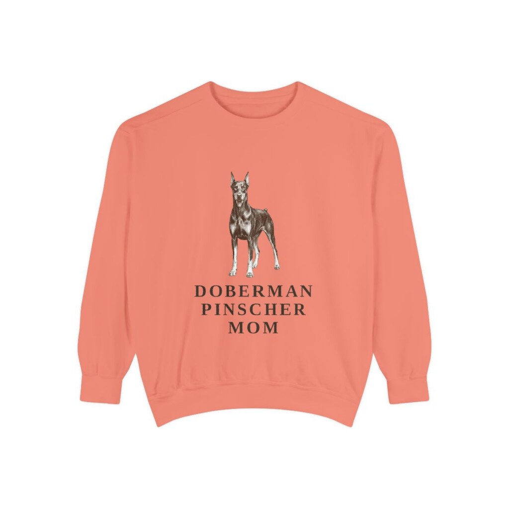 Doberman Pinscher Mom Sweatshirt, Terracotta, front view