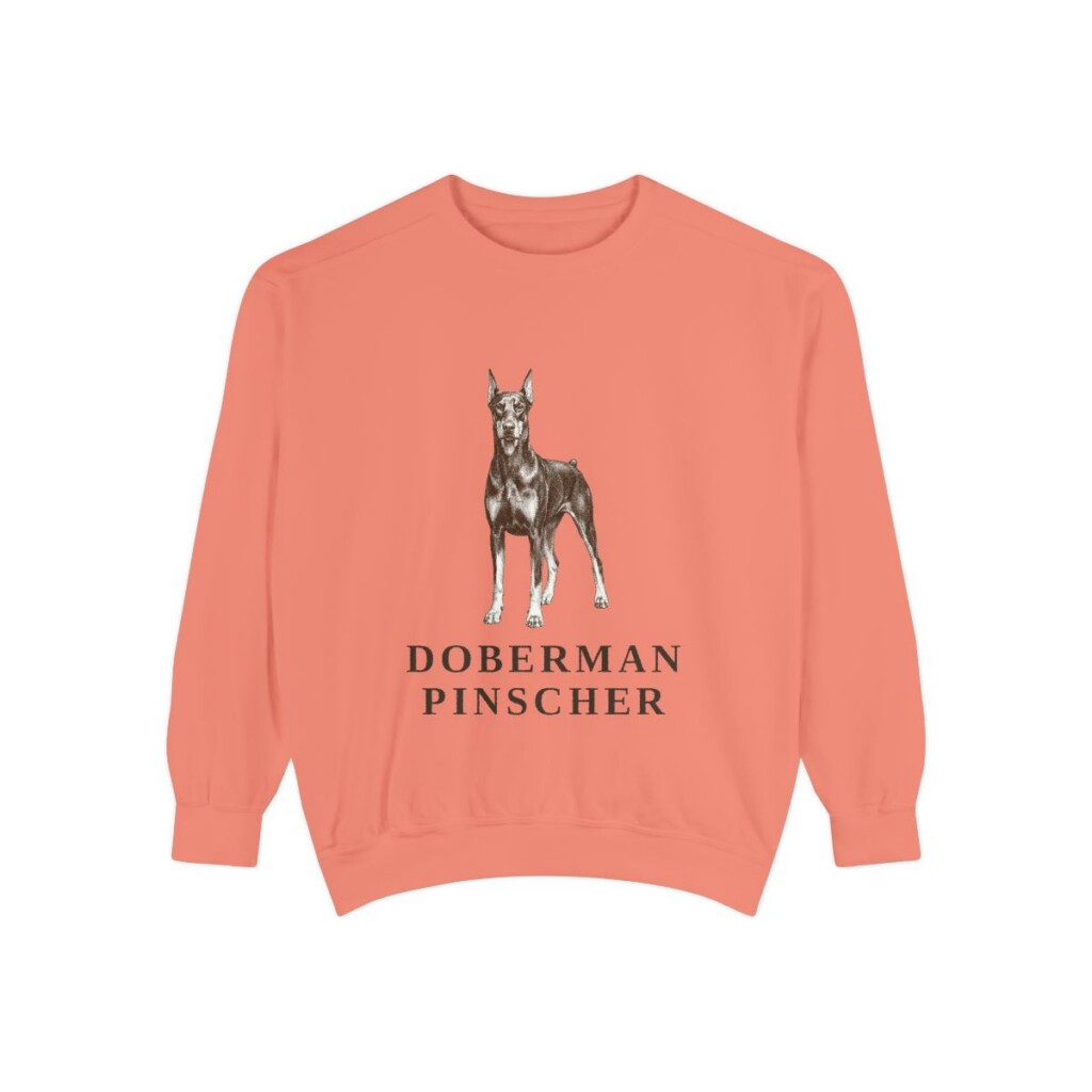 doberman-pinscher-sweatshirt-terracotta Doberman Pinscher Sweatshirt, Terracotta, front view