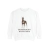 doberman-pinscher-sweatshirt-white Doberman Pinscher Sweatshirt, White, front view