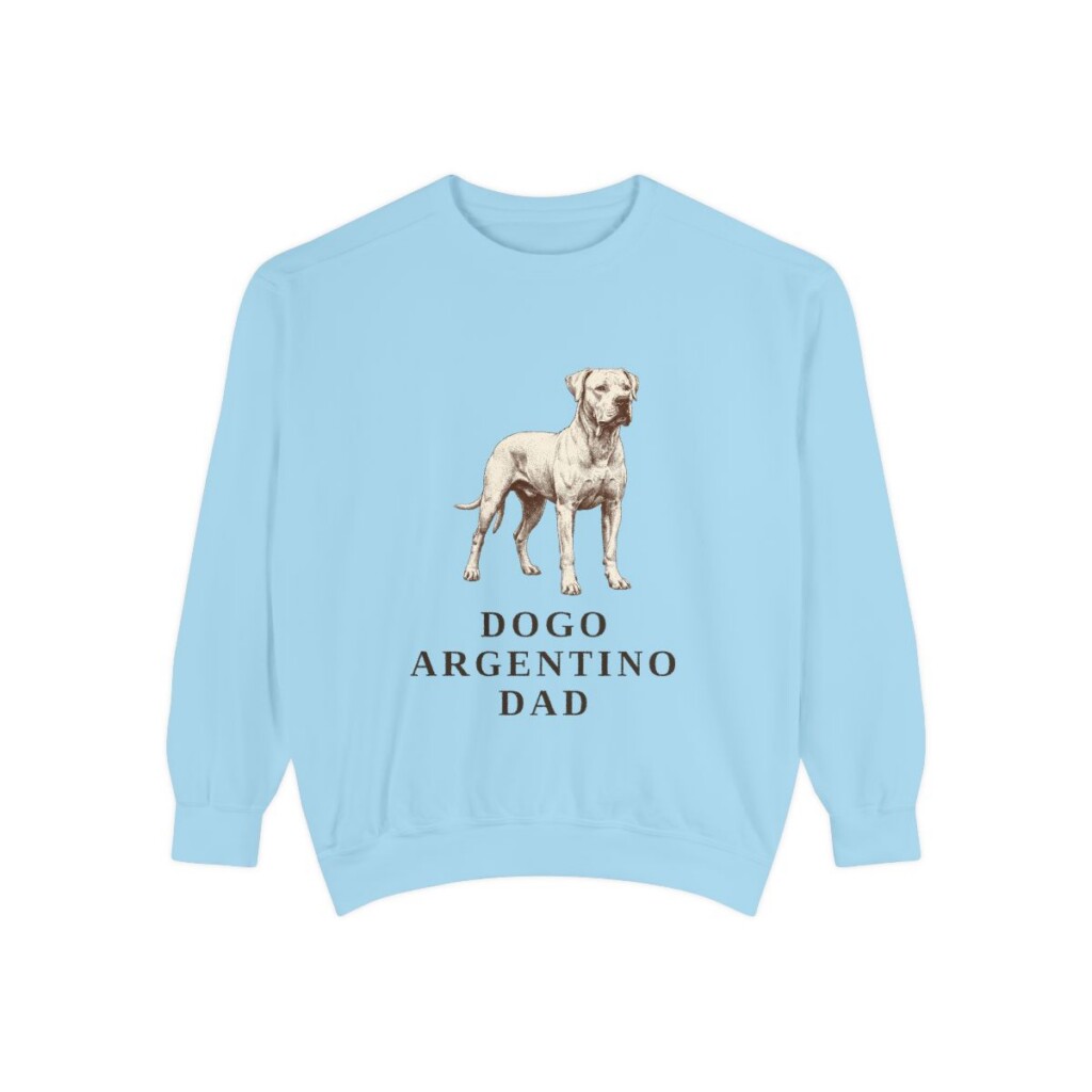 Dogo Argentino Dad Sweatshirt, Chambray, front view