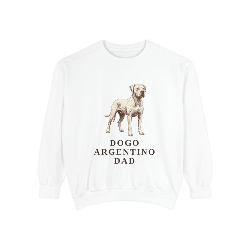Dogo Argentino Dad Sweatshirt, White, front view