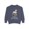 dogo-argentino-sweatshirt-humor-denim Dogo Argentino Humor Sweatshirt, Denim, front view