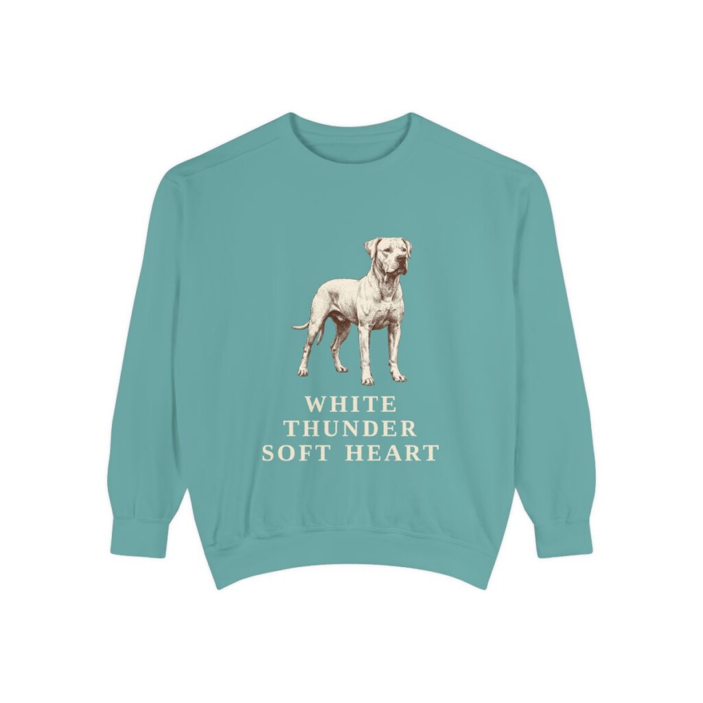 dogo-argentino-sweatshirt-humor-seafoam Dogo Argentino Humor Sweatshirt, Seafoam, front view