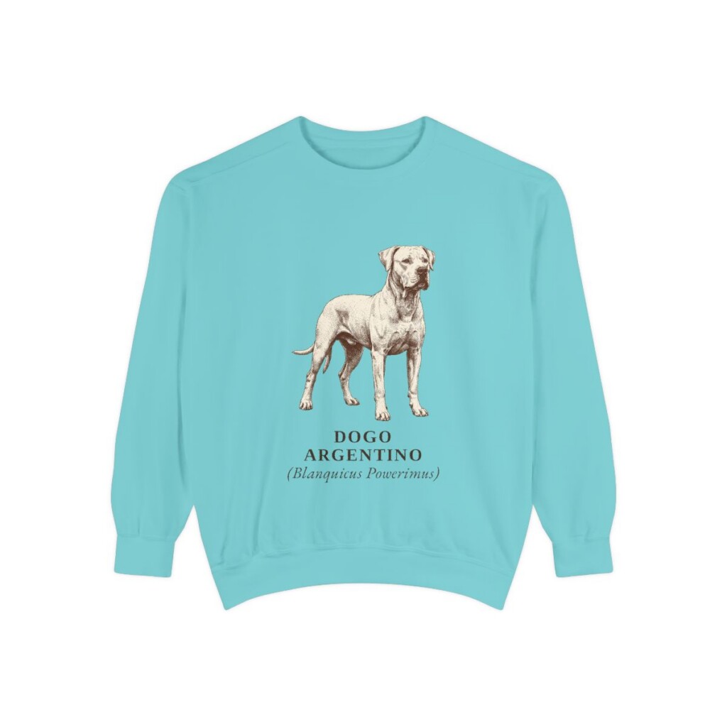 Dogo Argentino Latin Sweatshirt, Chalky Mint, front view