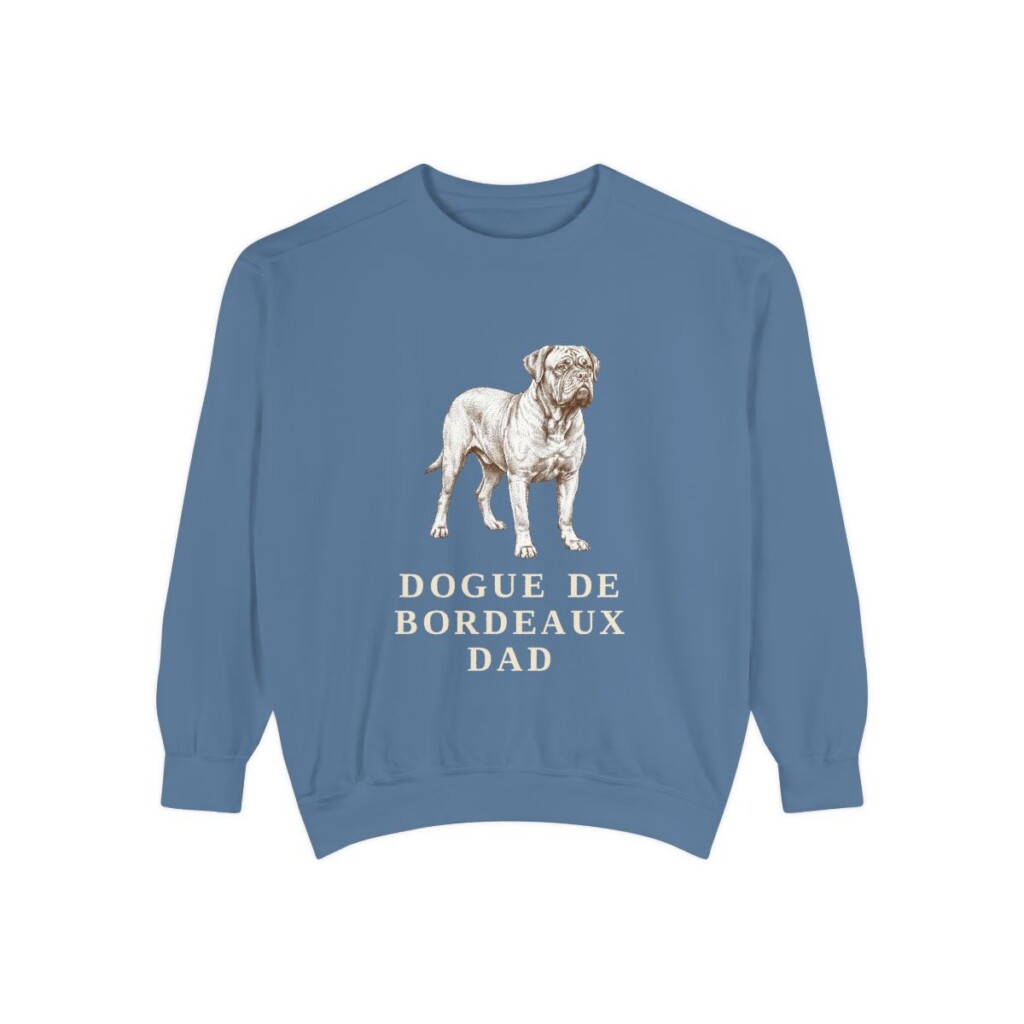 Dogue de Bordeaux Dad Sweatshirt, Blue Jean, front view