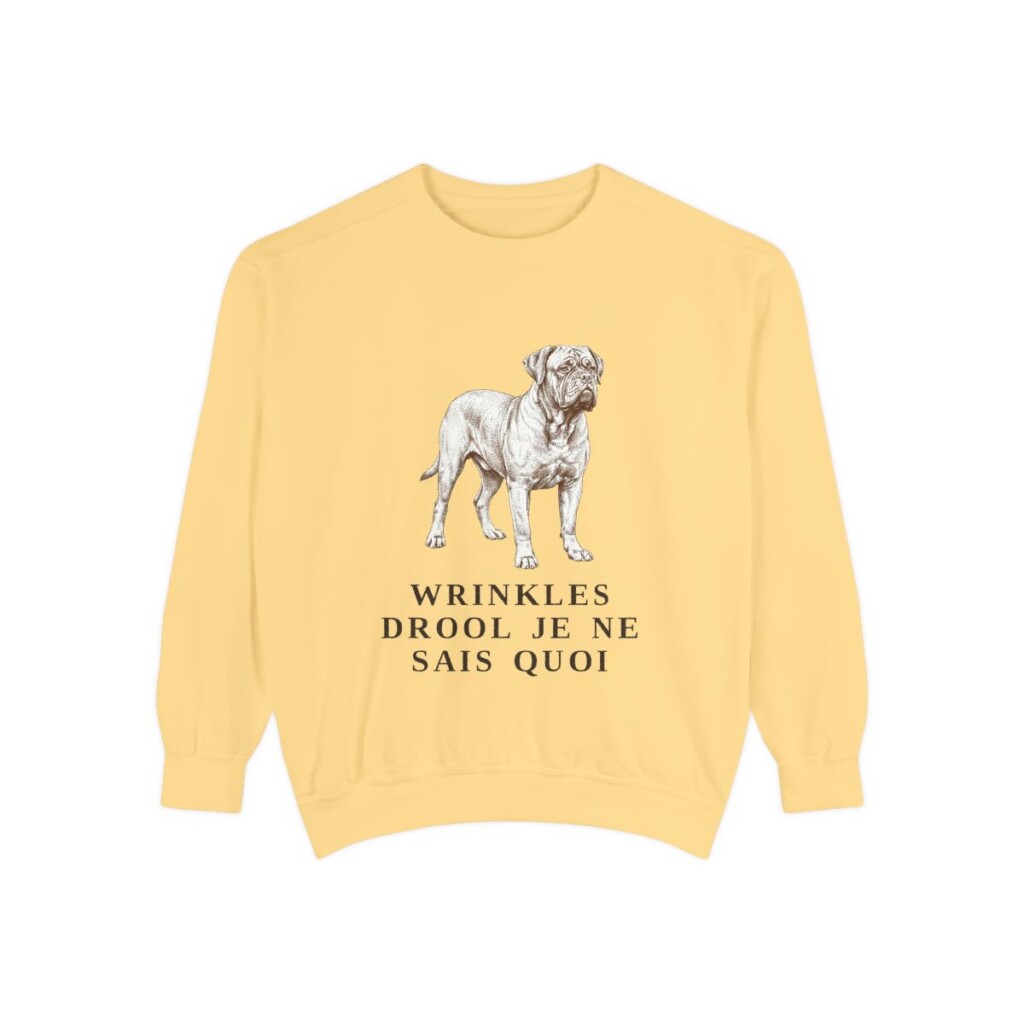 Dogue de Bordeaux Humor Sweatshirt, Butter, front view