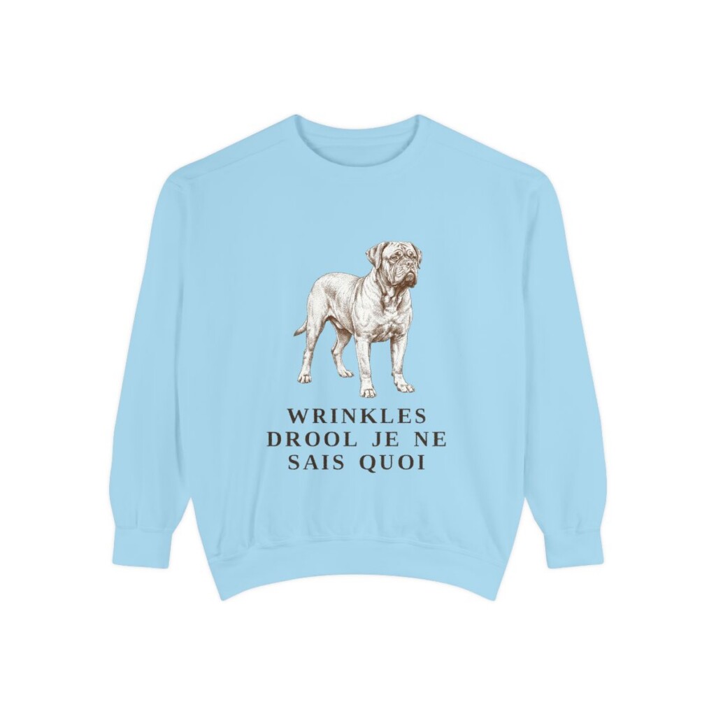 Dogue de Bordeaux Humor Sweatshirt, Chambray, front view