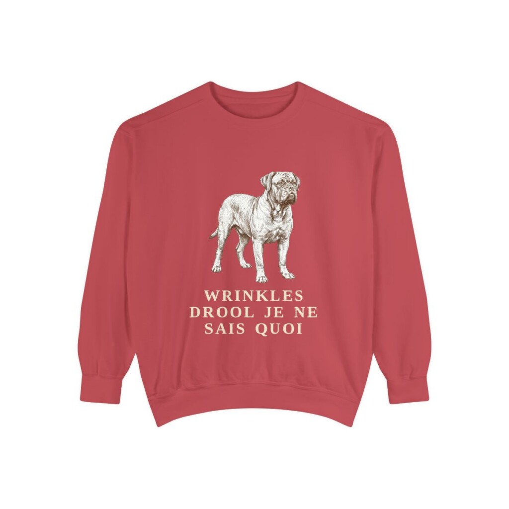 Dogue de Bordeaux Humor Sweatshirt, Crimson, front view
