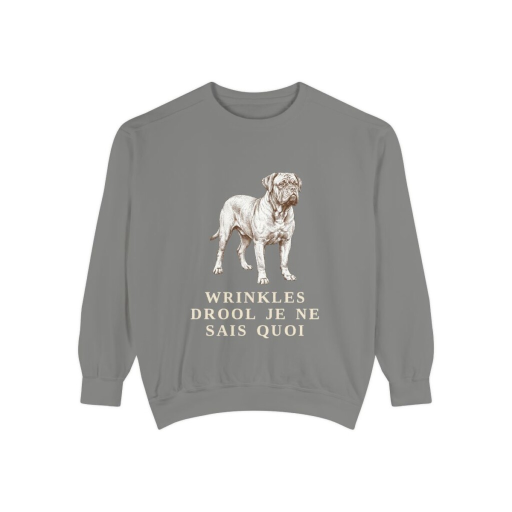 Dogue de Bordeaux Humor Sweatshirt, Grey, front view