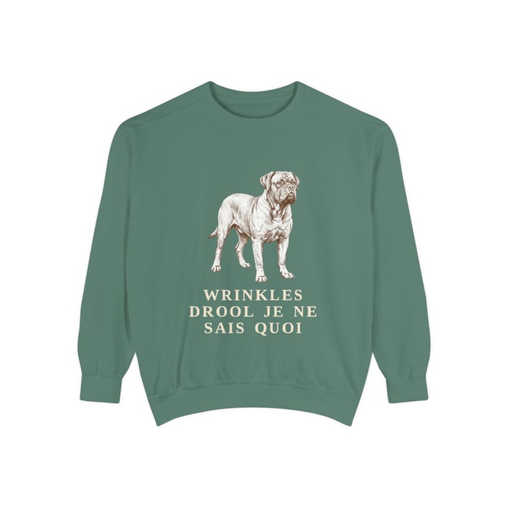 Dogue de Bordeaux Humor Sweatshirt, Light Green, front view