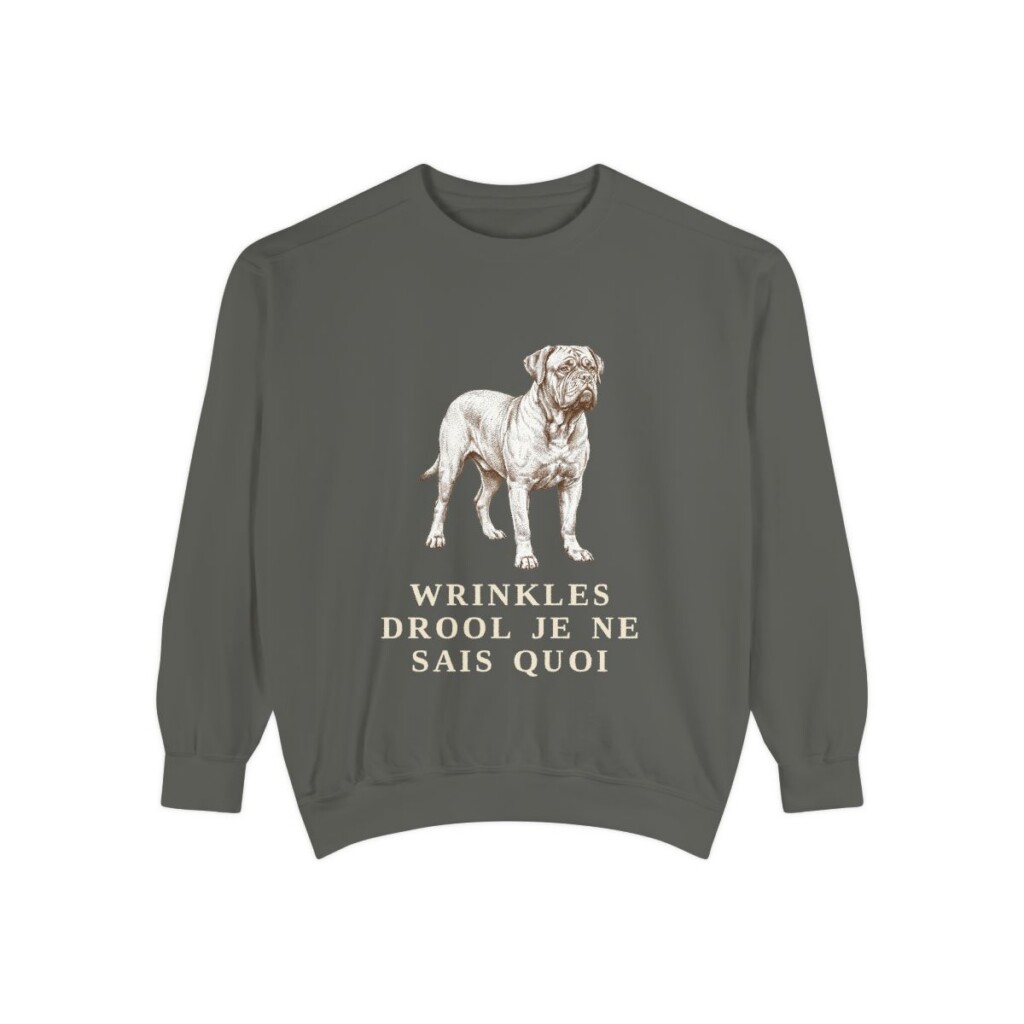 Dogue de Bordeaux Humor Sweatshirt, Pepper, front view