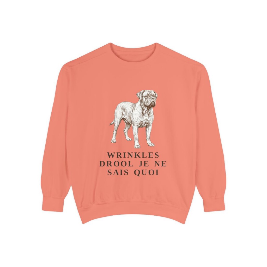 Dogue de Bordeaux Humor Sweatshirt, Terracotta, front view