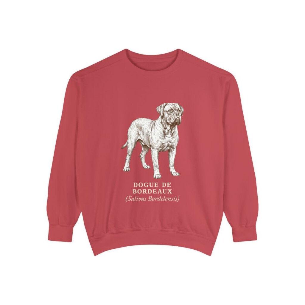 dogue-de-bordeaux-sweatshirt-latin-crimson Dogue de Bordeaux Latin Sweatshirt, Crimson, front view