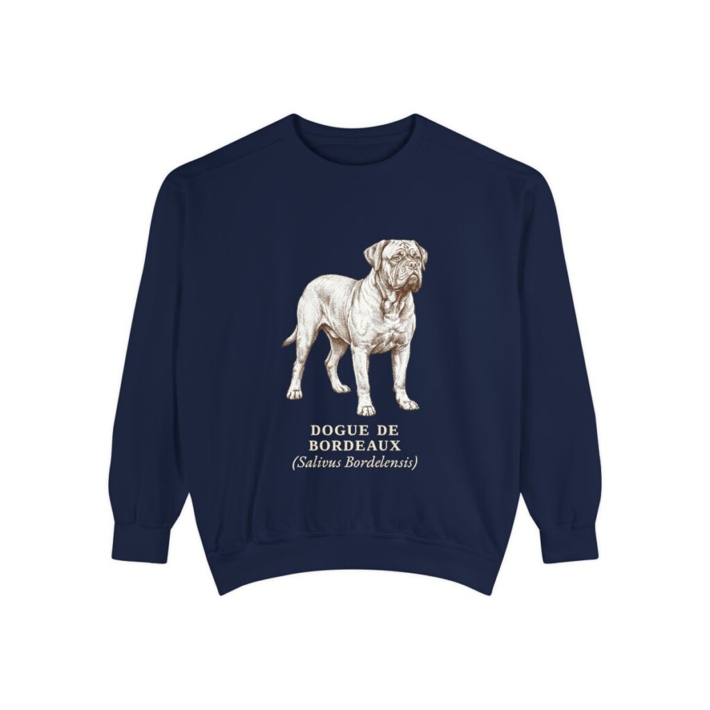 dogue-de-bordeaux-sweatshirt-latin-true-navy Dogue de Bordeaux Latin Sweatshirt, True Navy, front view