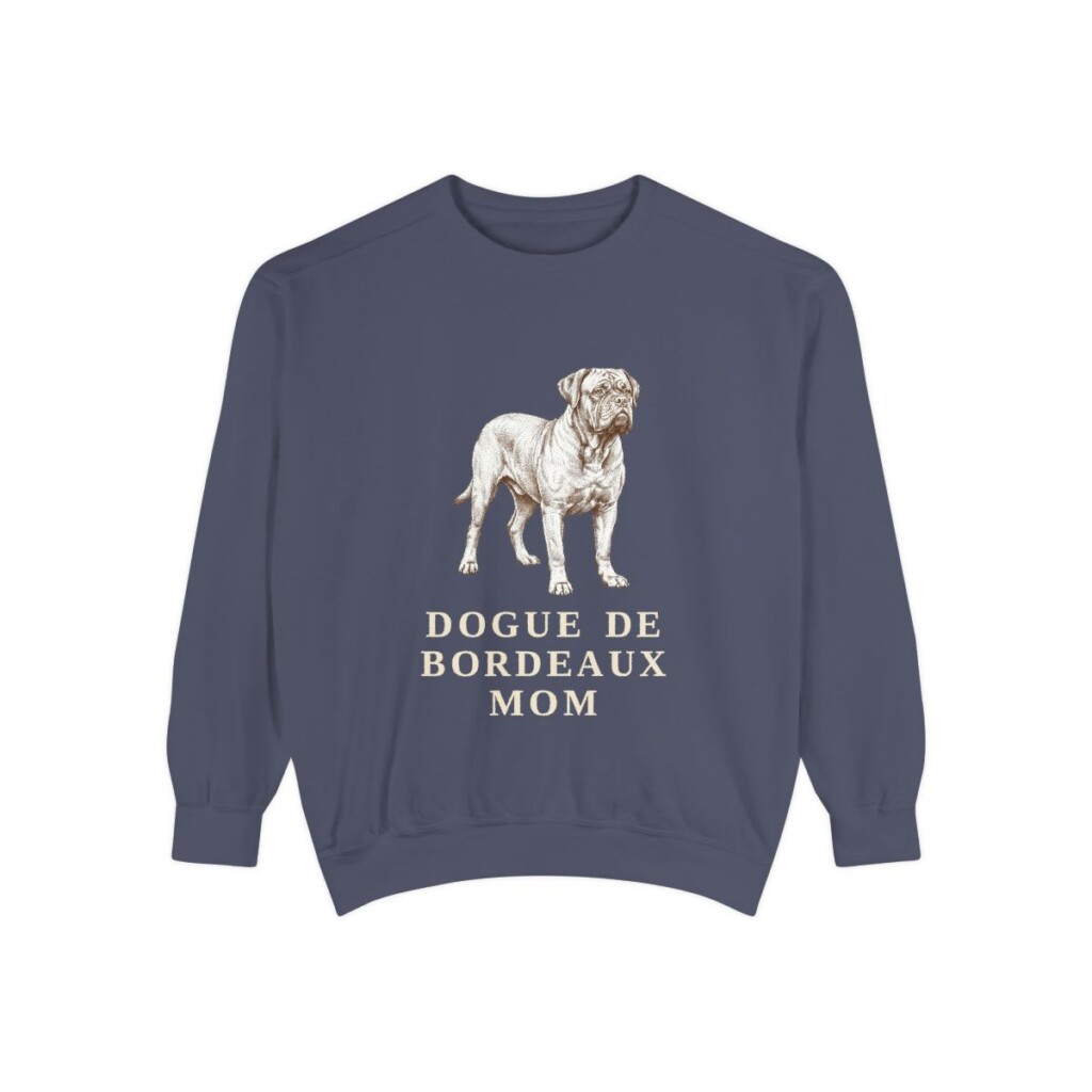 Dogue de Bordeaux Mom Sweatshirt, Denim, front view