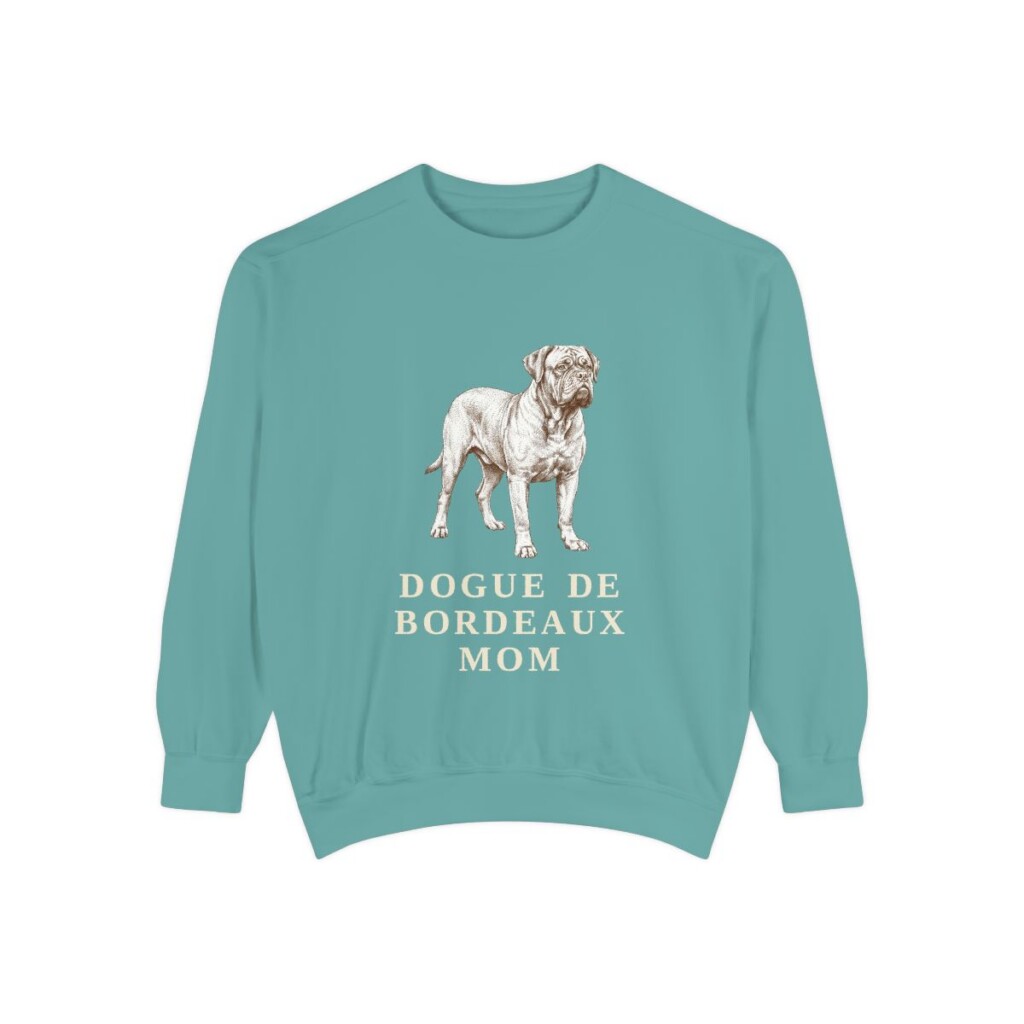 Dogue de Bordeaux Mom Sweatshirt, Seafoam, front view