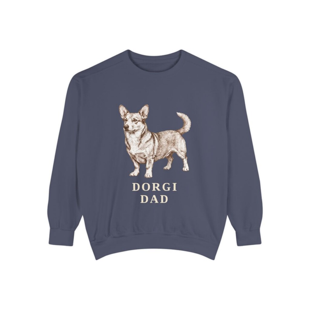 Dorgi Dad Sweatshirt, Denim, front view