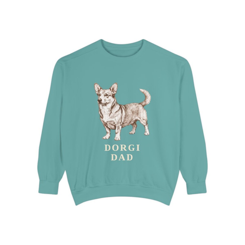Dorgi Dad Sweatshirt, Seafoam, front view