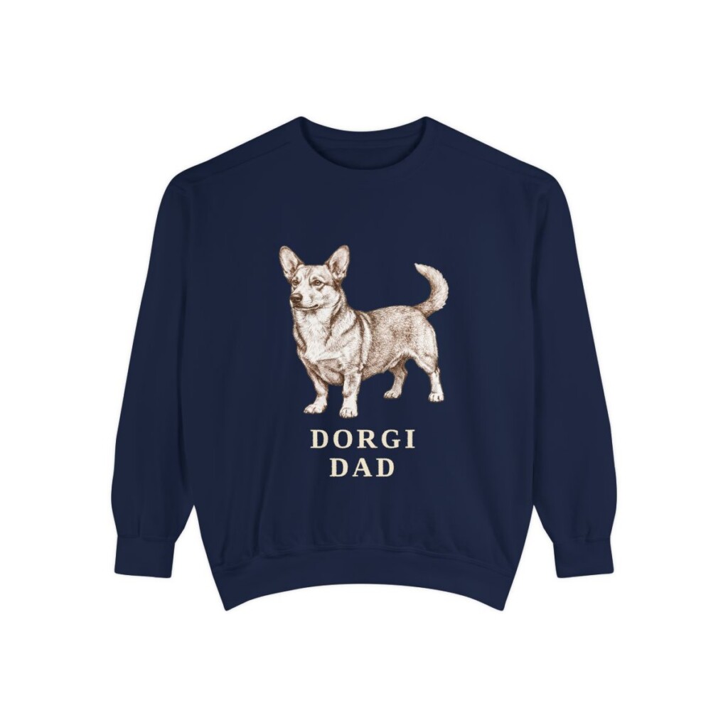 Dorgi Dad Sweatshirt, True Navy, front view
