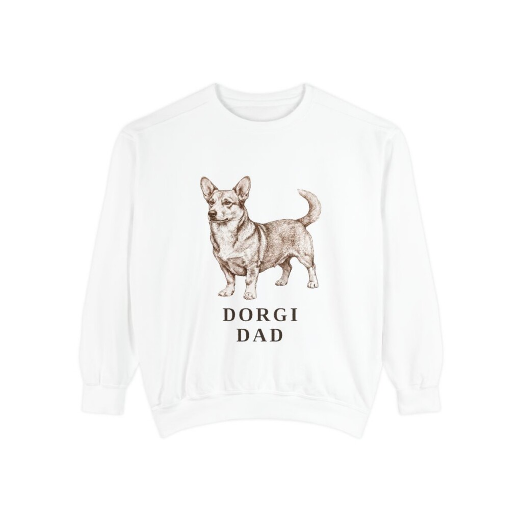 Dorgi Dad Sweatshirt, White, front view