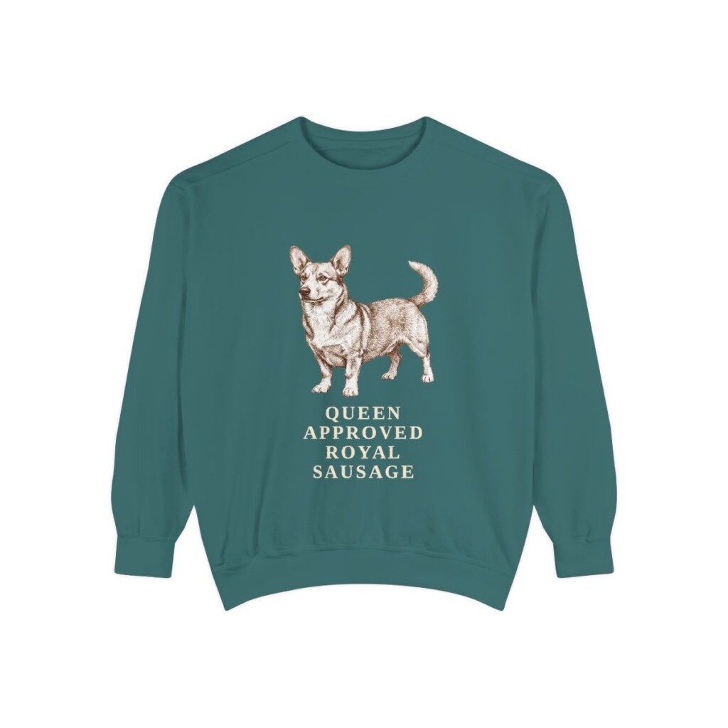 Dorgi Humor Sweatshirt, Blue Spruce, front view