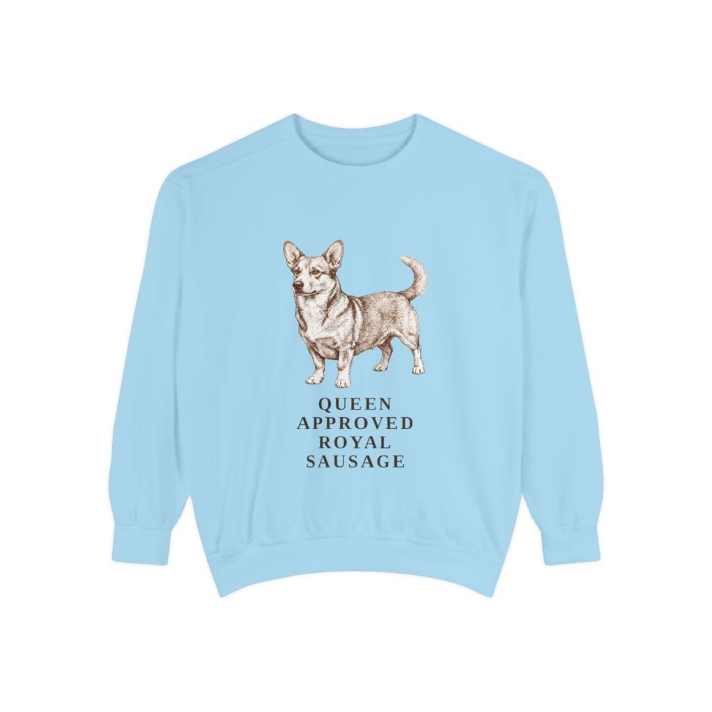 Dorgi Humor Sweatshirt, Chambray, front view