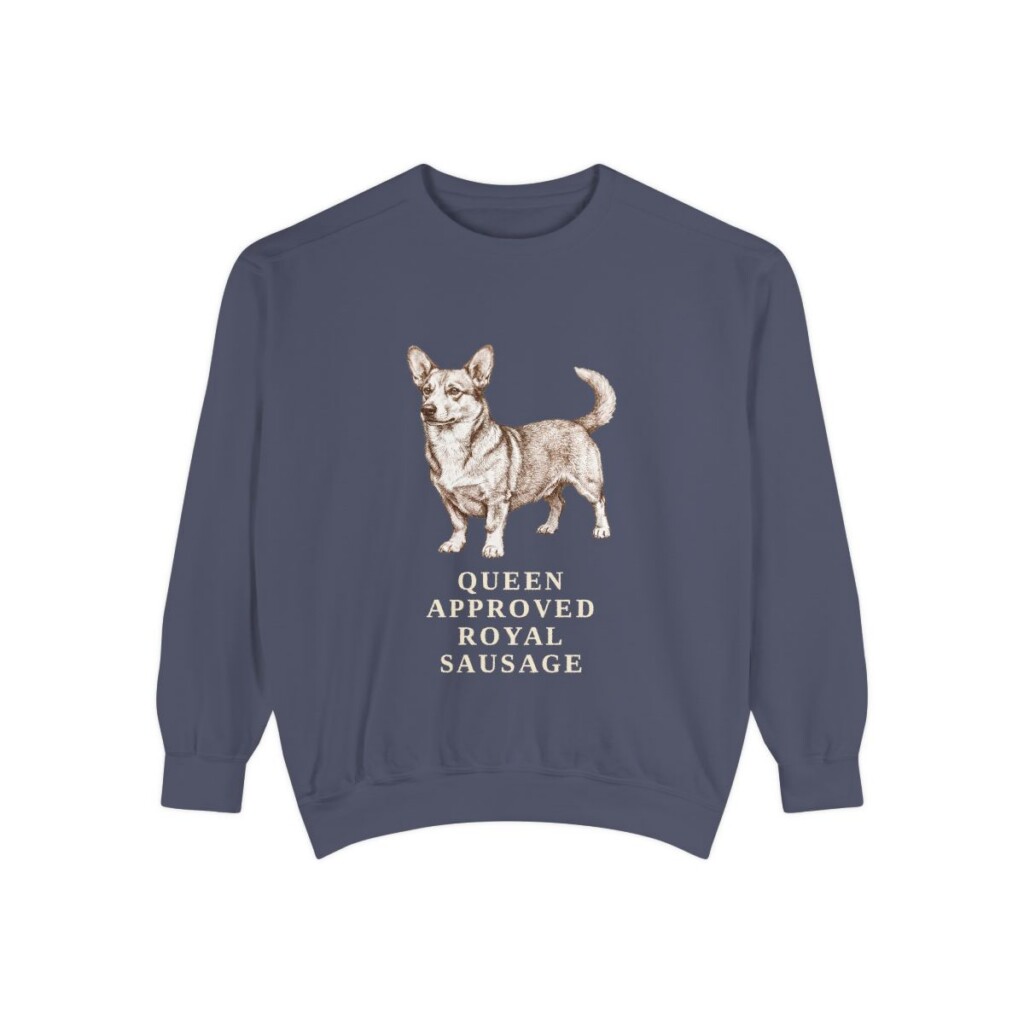 Dorgi Humor Sweatshirt, Denim, front view