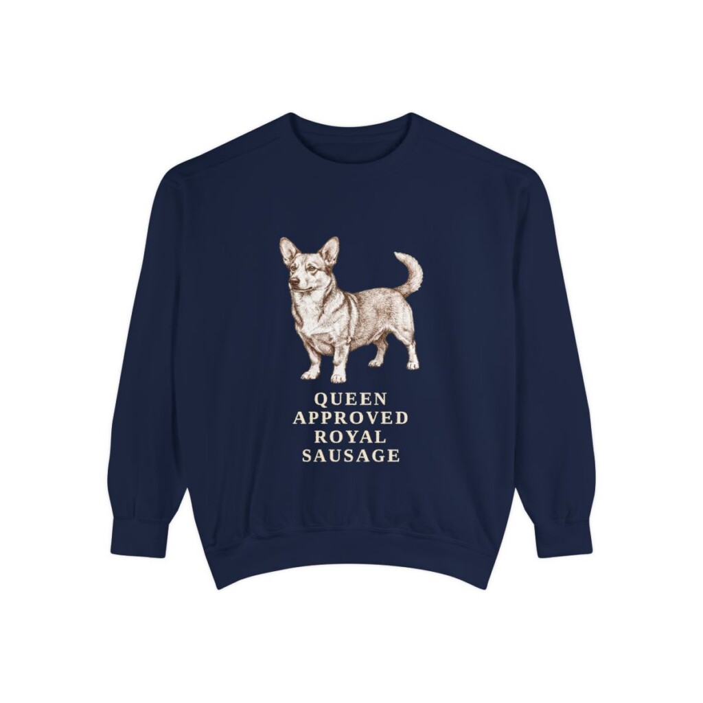 Dorgi Humor Sweatshirt, True Navy, front view