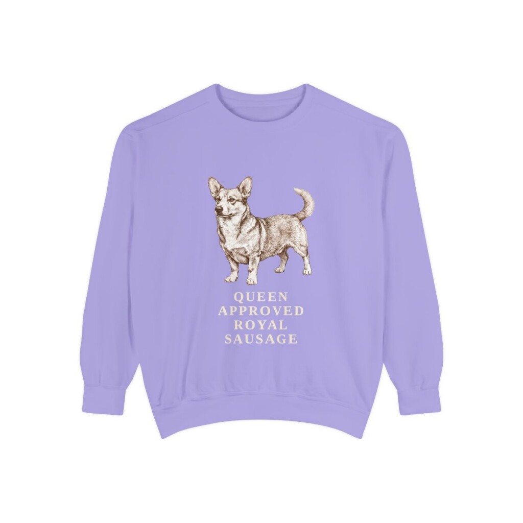 Dorgi Humor Sweatshirt, Violet, front view