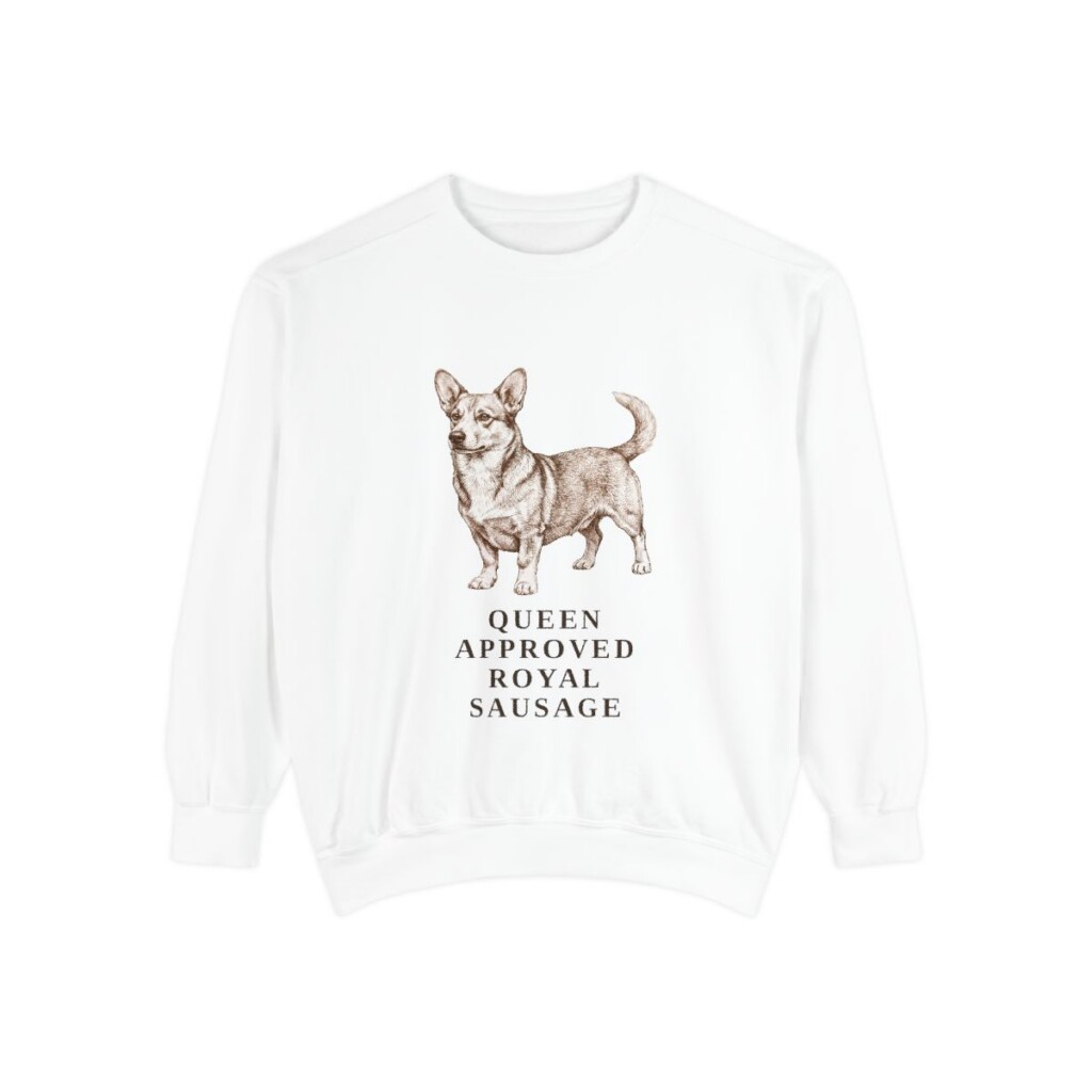Dorgi Humor Sweatshirt, White, front view