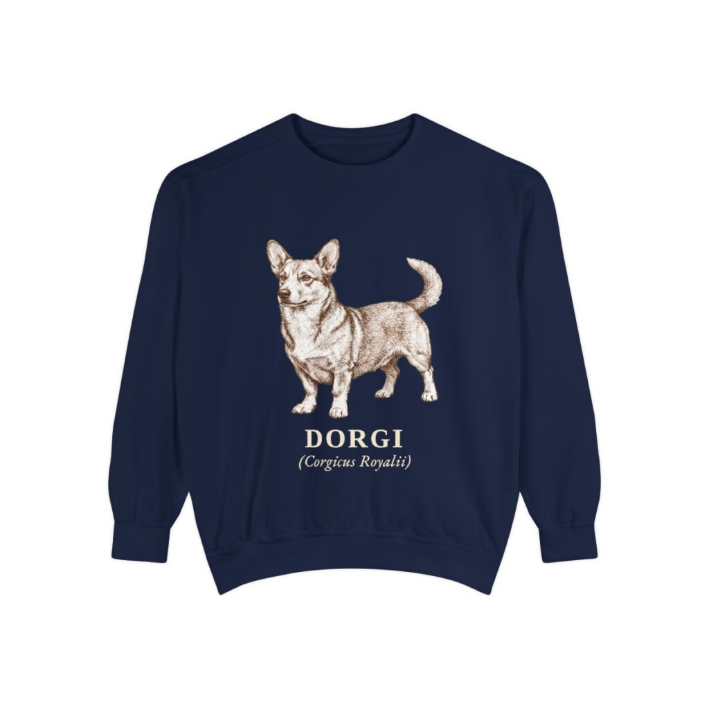 Dorgi Latin Sweatshirt, True Navy, front view